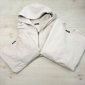 Talentless Full Zip Hoodie, Crew Sweatshirt. and LS T-Shirt Bone BUNDLE- S XL/L